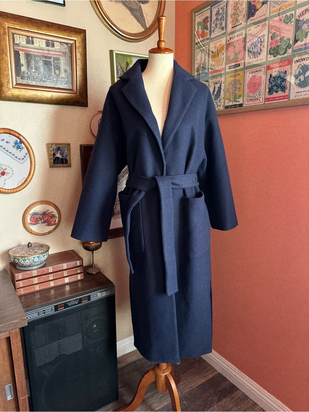 FORE Navy Belted Coat